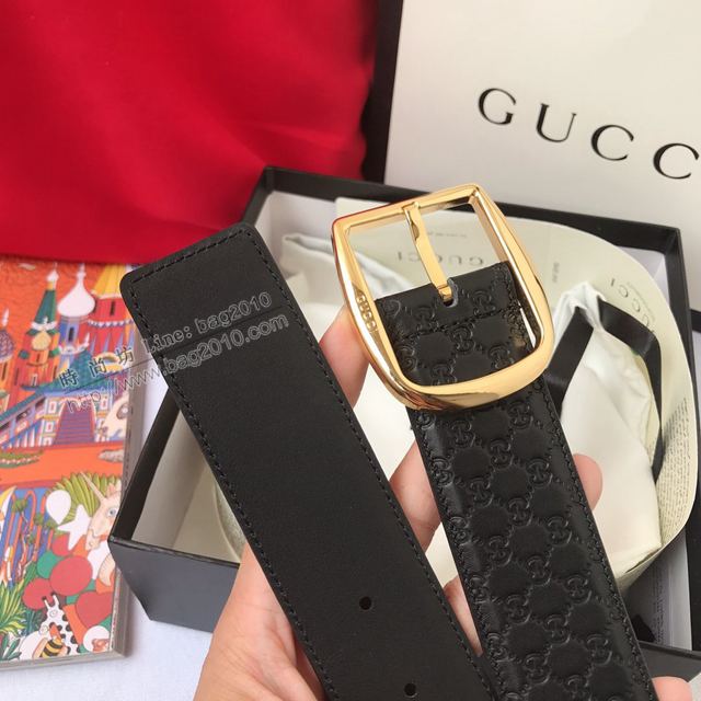 Gucci皮帶 古馳GG原廠經典版紋 Gucci牛皮腰帶 男女同款  xfp2150
